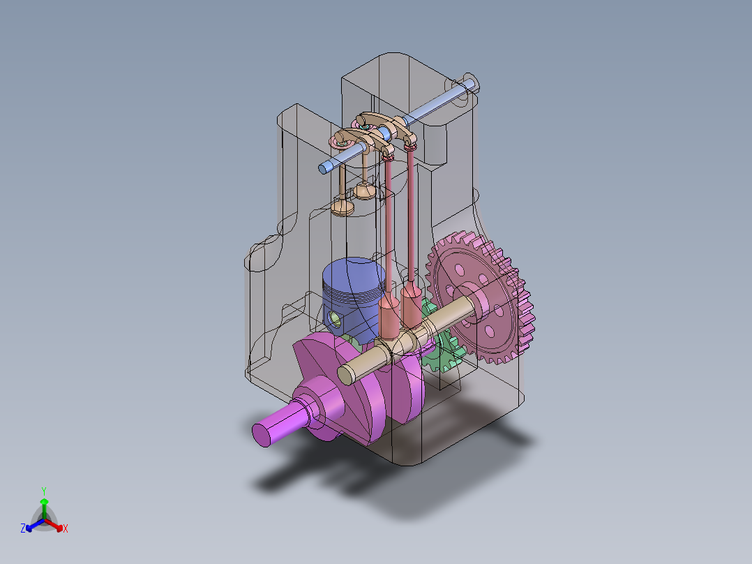 马达压缩结构正等轴测图