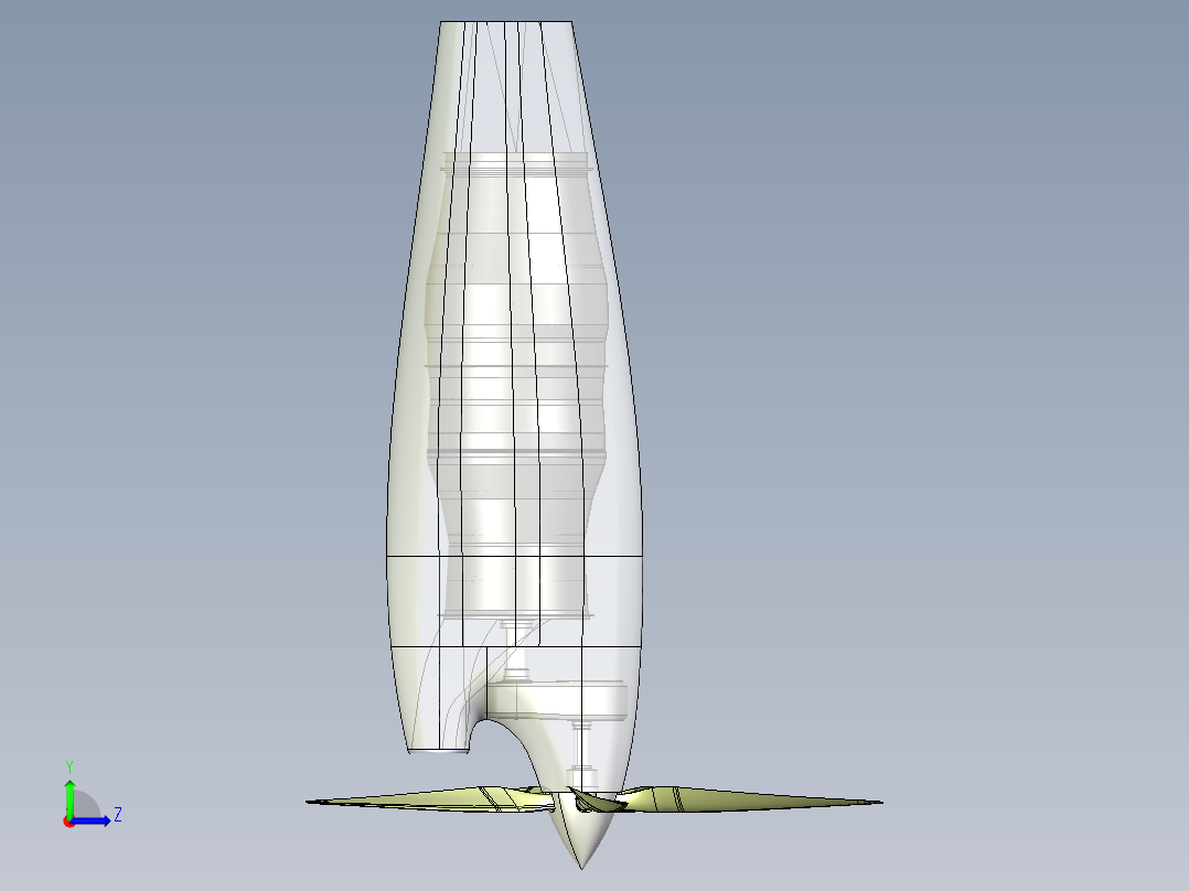 涡喷涡轮喷气涡轴涡轮轴发动机 CATIA STP左视图