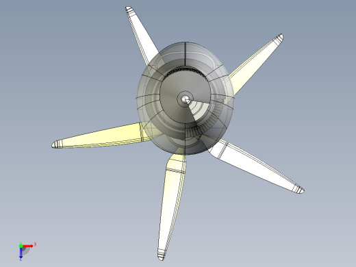 涡喷涡轮喷气涡轴涡轮轴发动机 CATIA STP俯视缩略图