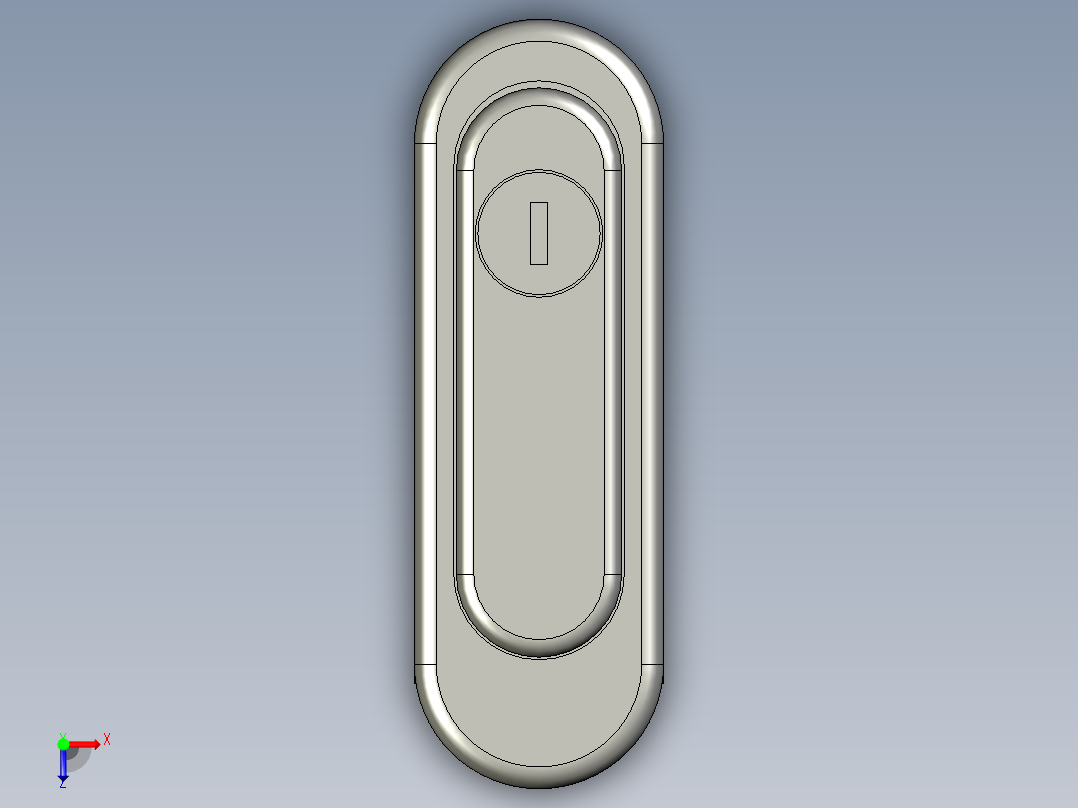 镜向门锁开孔尺寸63x24俯视图