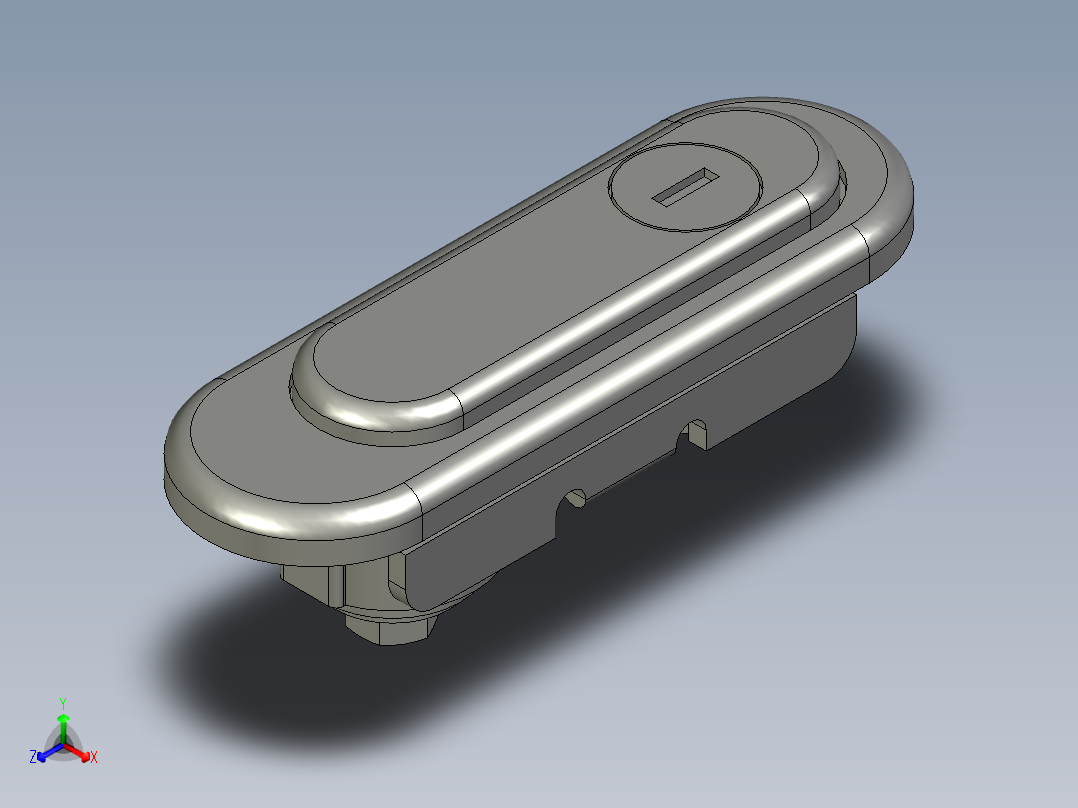 镜向门锁开孔尺寸63x24正等轴测图