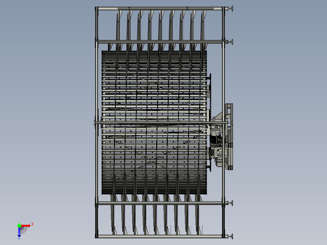 链网成型快速降温装置俯视图