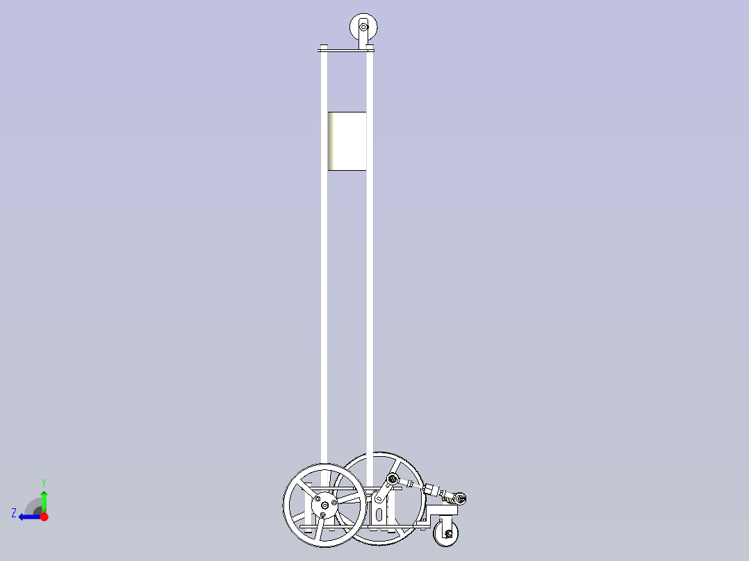 TYUT2015届无碳小车3D图纸模型右视图