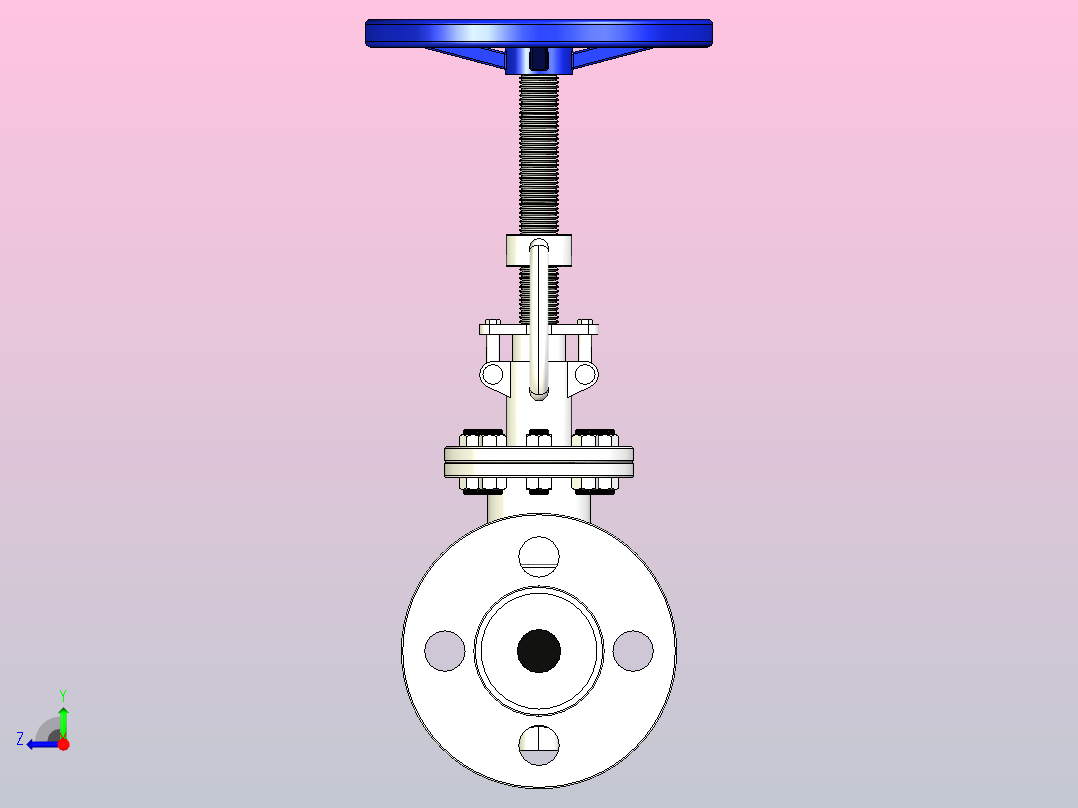 J41W-40R法兰连接截止阀[J41W-40R]DN15右视图