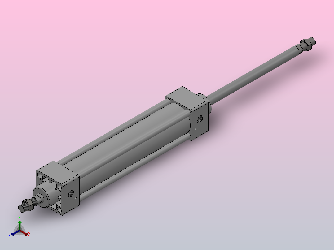 SUD双轴复动型气缸SUD32×160---CS1U正等轴测图