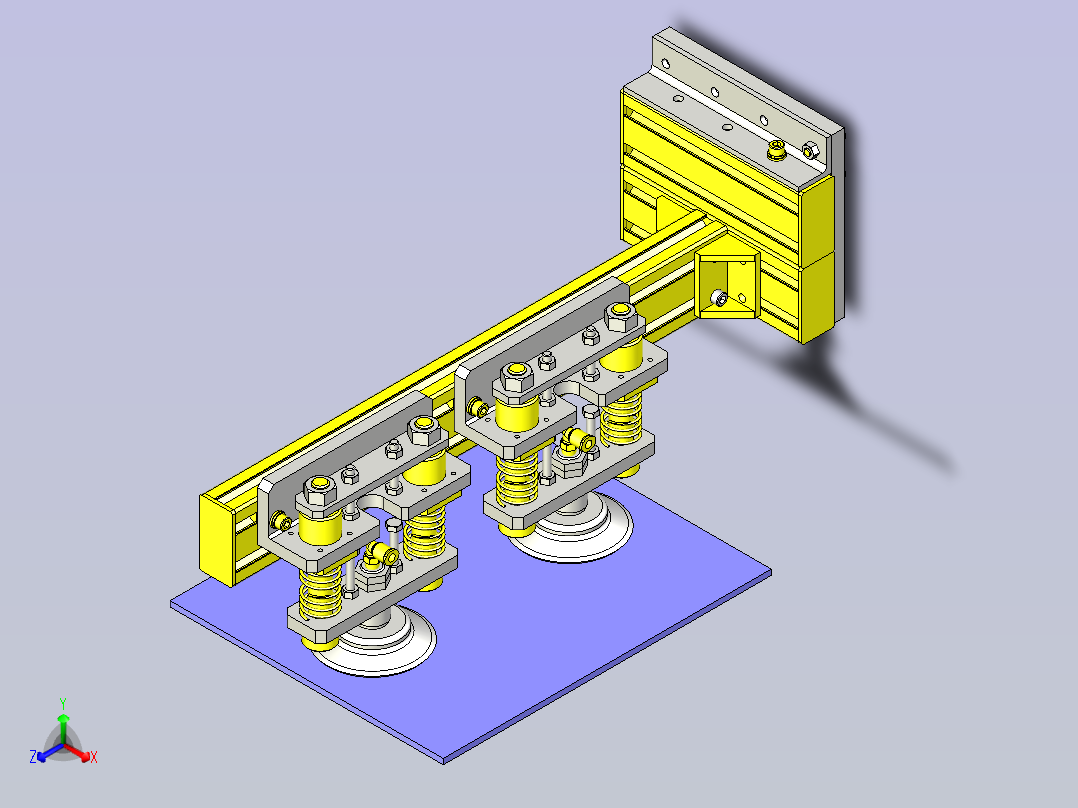 一款薄板传送用机械手3D模型主视图