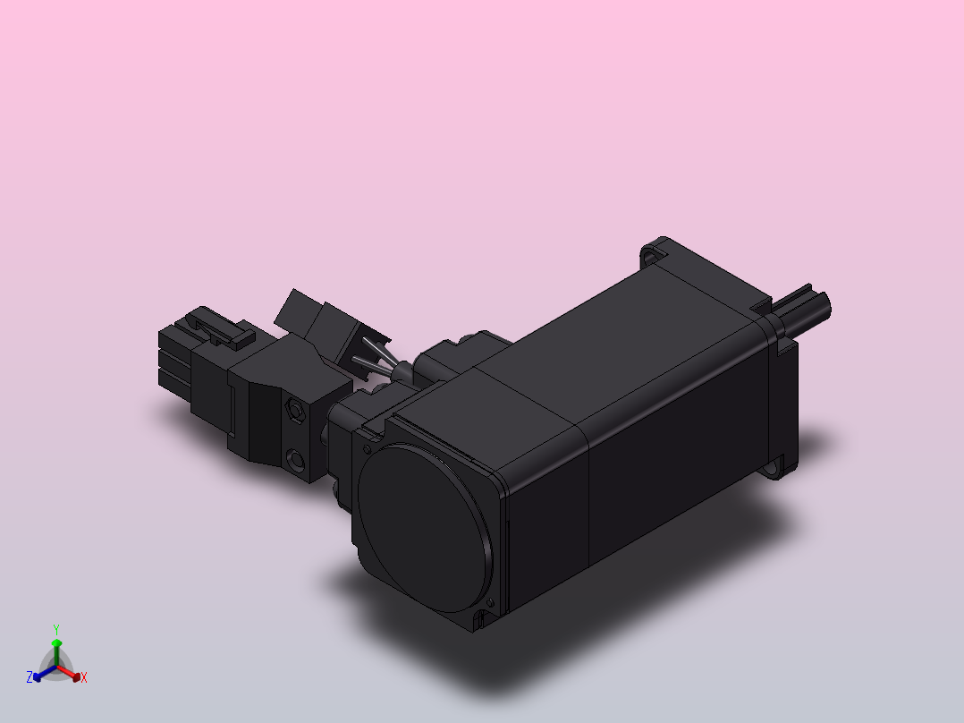台达电机 ECM-A3L-C10401RSX（100w增量型低惯量无刹车）正等轴测图