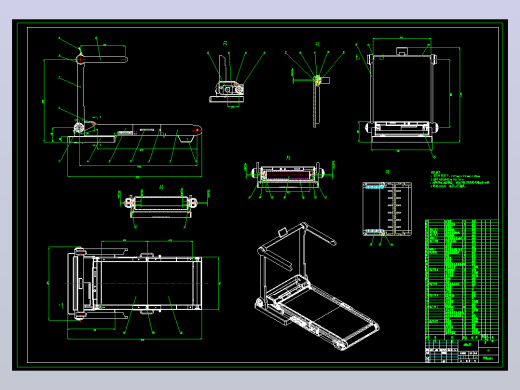 折叠式跑步机CAD
