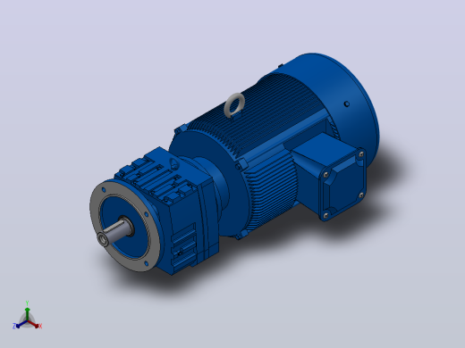 RF77法兰轴伸式安装斜齿轮减速机RF77-Y11-4P-160M-M1-0°-Φ250正等轴测缩略图
