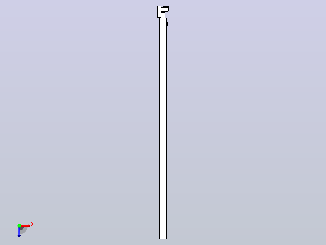 皮带直线轴半封闭可选导轨TPA-HNB-105D-90-L2600-MR-Y-P20-N3俯视图