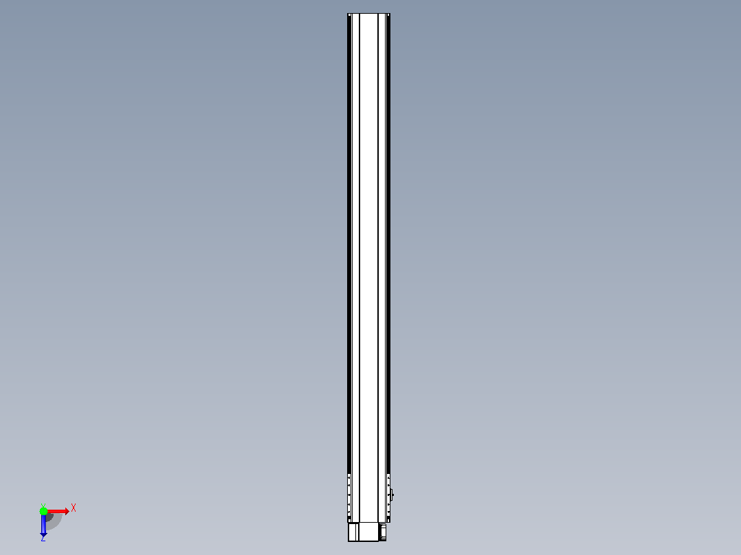 皮带直线轴半封闭可选导轨TPA-HNB-202D-140-L2050-LP-Y-P75-N3俯视图