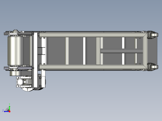 斜式皮带输送机3D模型右视缩略图