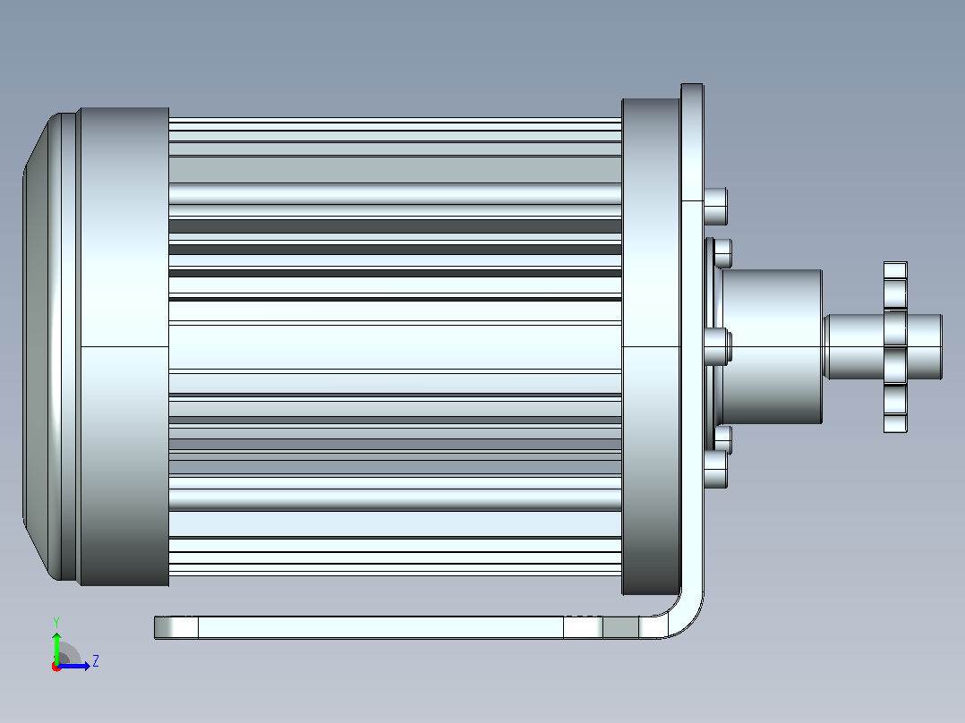 BLDC电机3KW，带支架-3KW BLDC电机，安装电压72v左视图