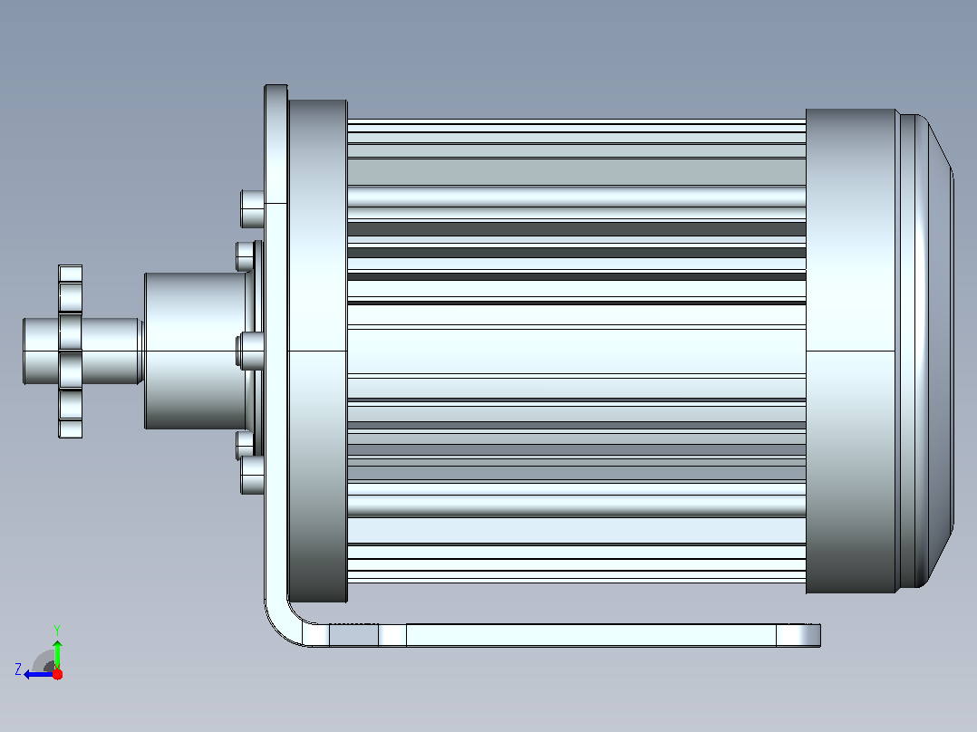 BLDC电机3KW，带支架-3KW BLDC电机，安装电压72v右视图