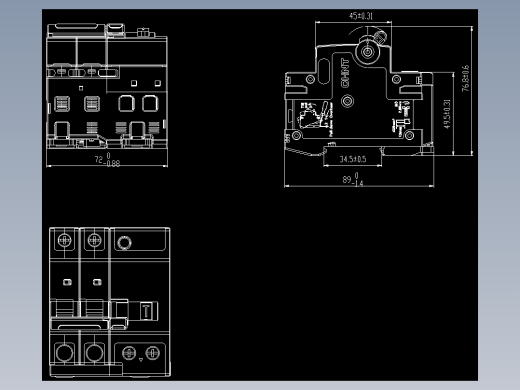 NB8LE-63 2P剩余电流动作断路器外形安装尺寸图202203缩略图