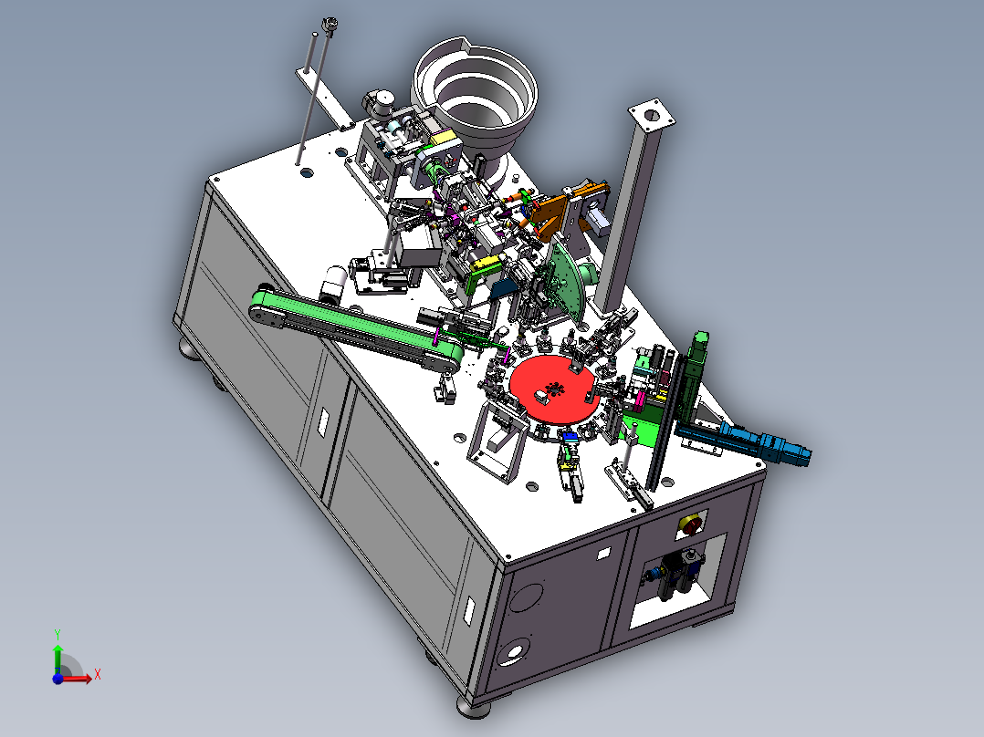 纸管音圈绕线机（含bom工程图）sw18可编辑前视图