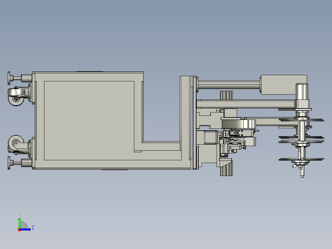 非标全自动插针裁切机3D模型左视图
