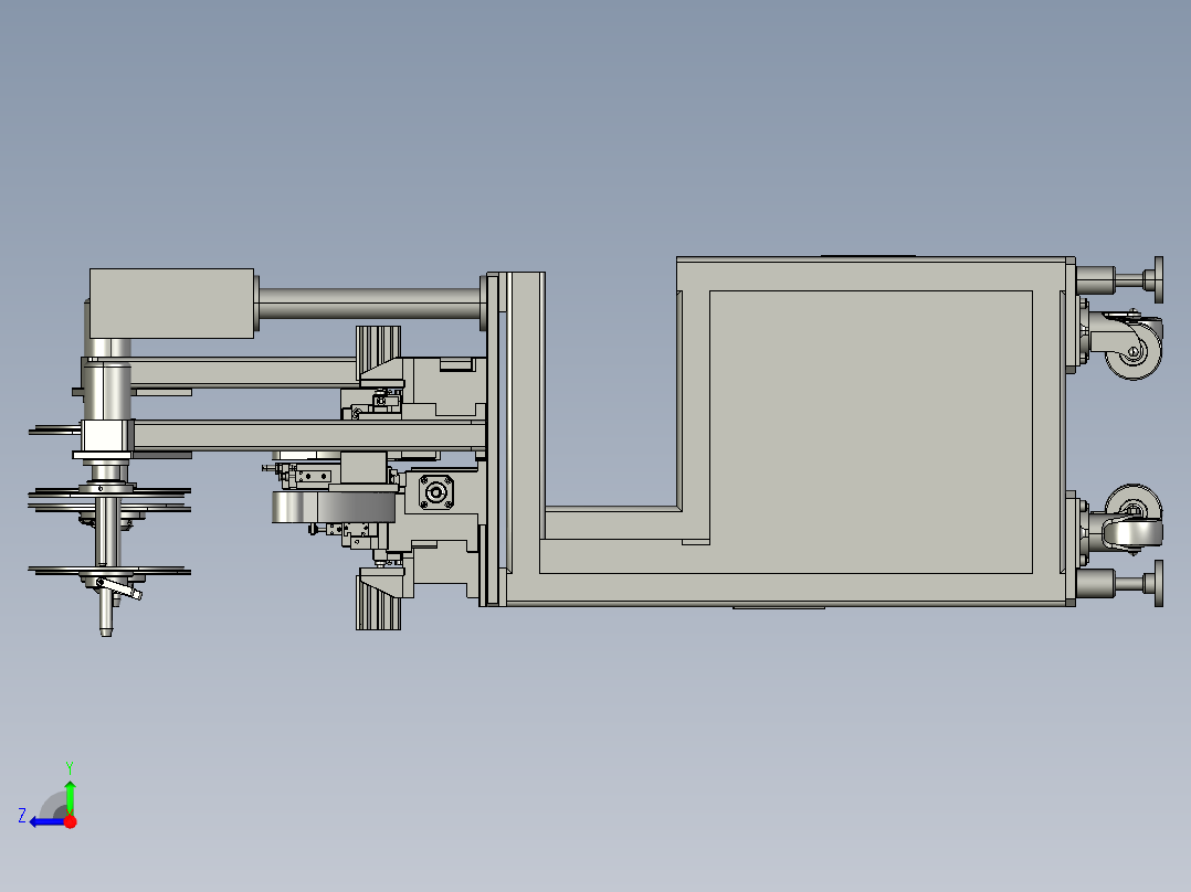 非标全自动插针裁切机3D模型右视图