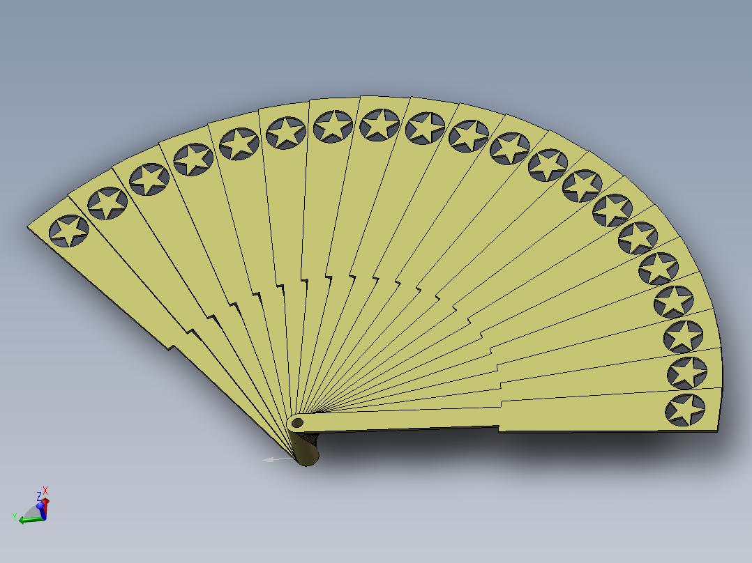 扇子外形设计主视图