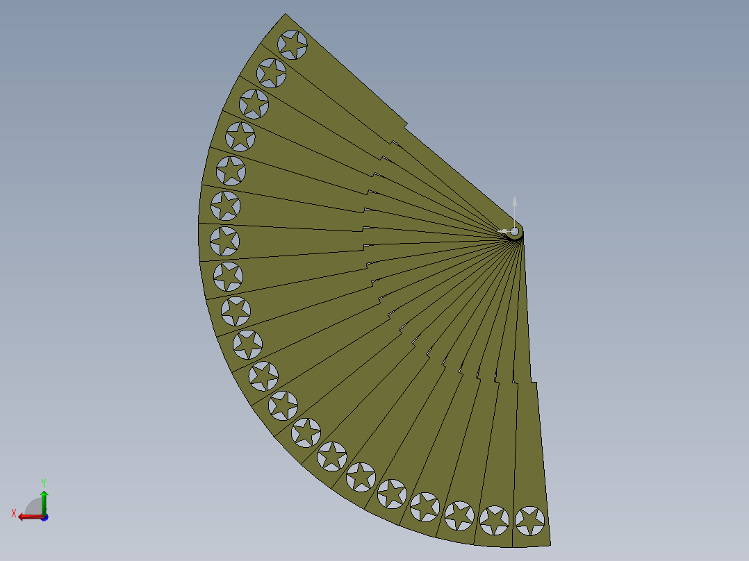 扇子外形设计后视图