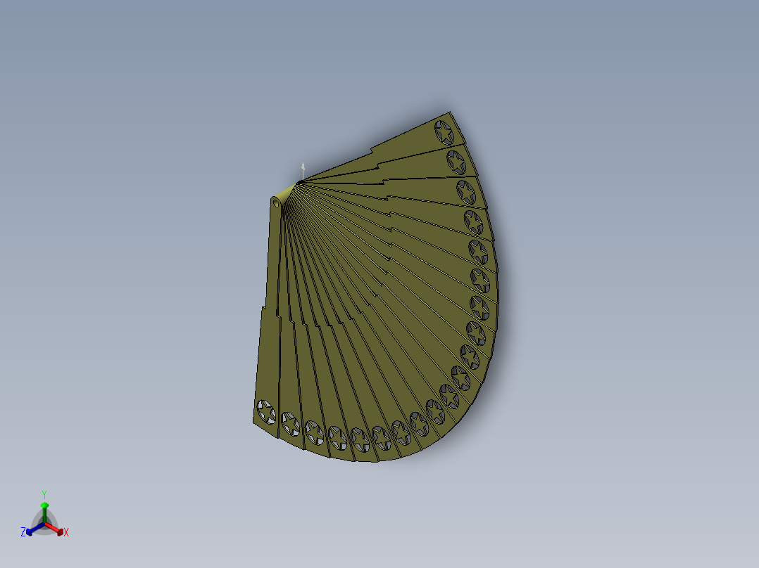 扇子外形设计正等轴测图