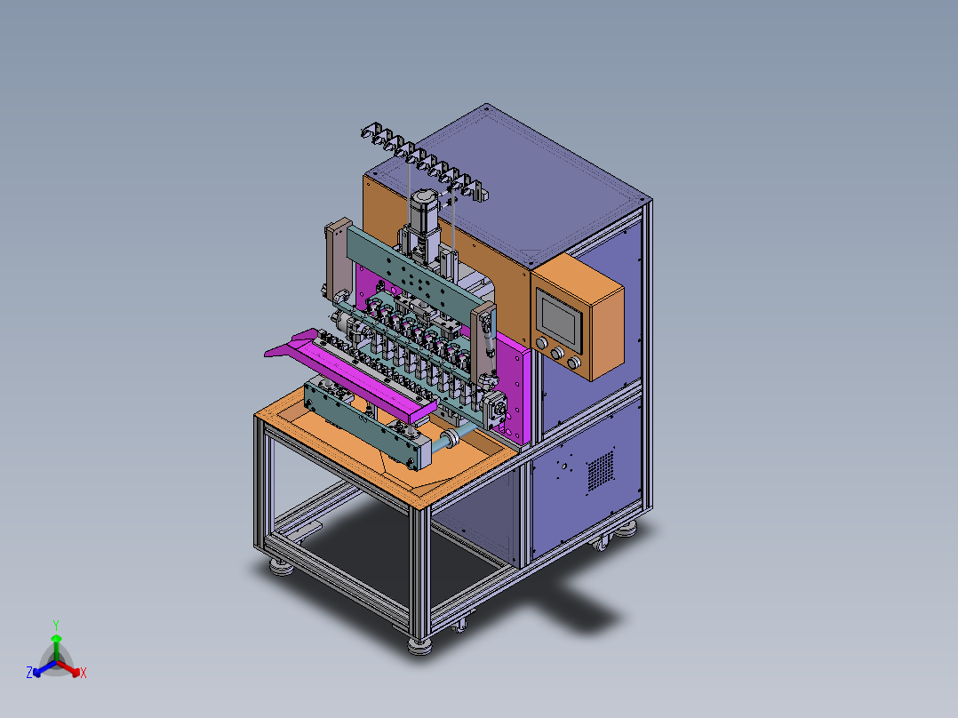 E058 电子产品绕线机正等轴测图