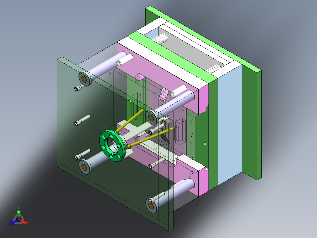 火车头塑料模具设计（全部结清）正等轴测图