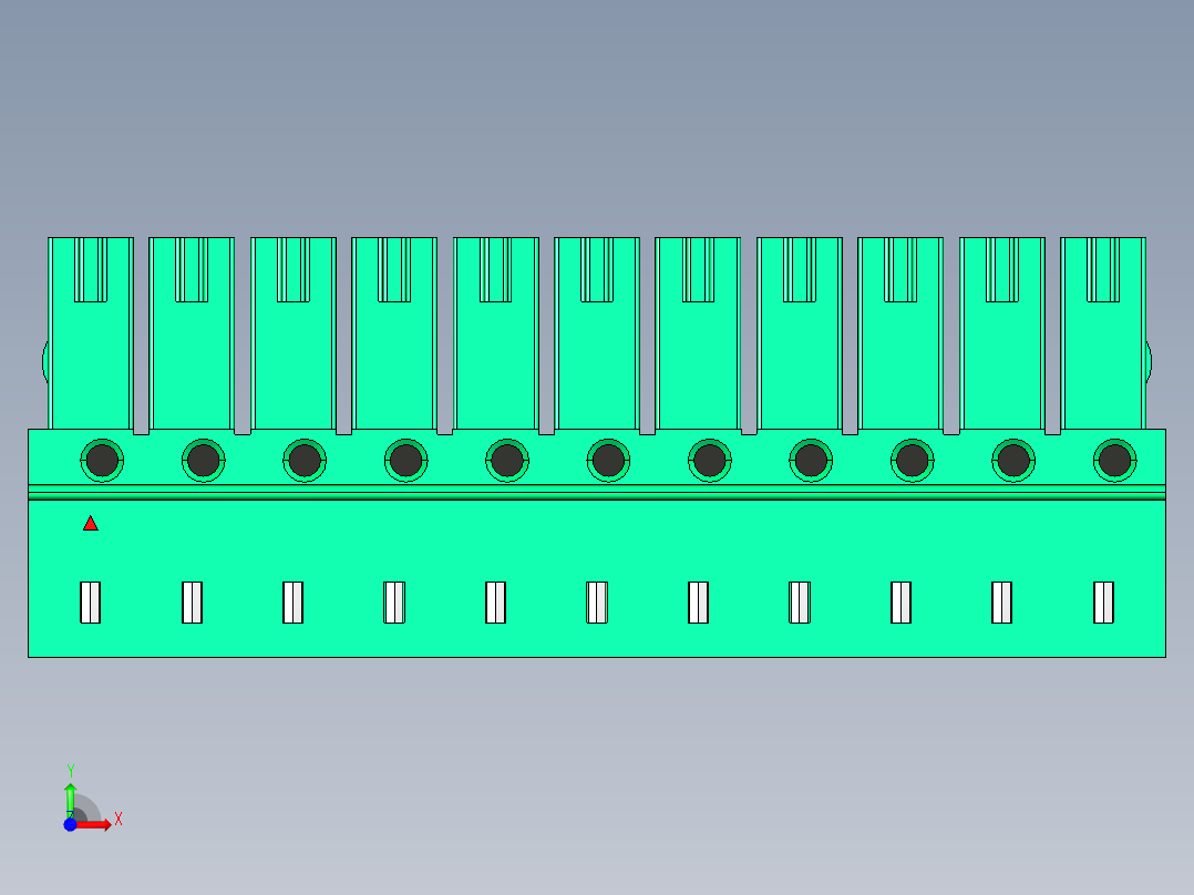 DEGSON 15EDG 系列 3.5mm 插拔式接线端子 FullPack-15EDGA-3.5-11P-14-00AH前视图