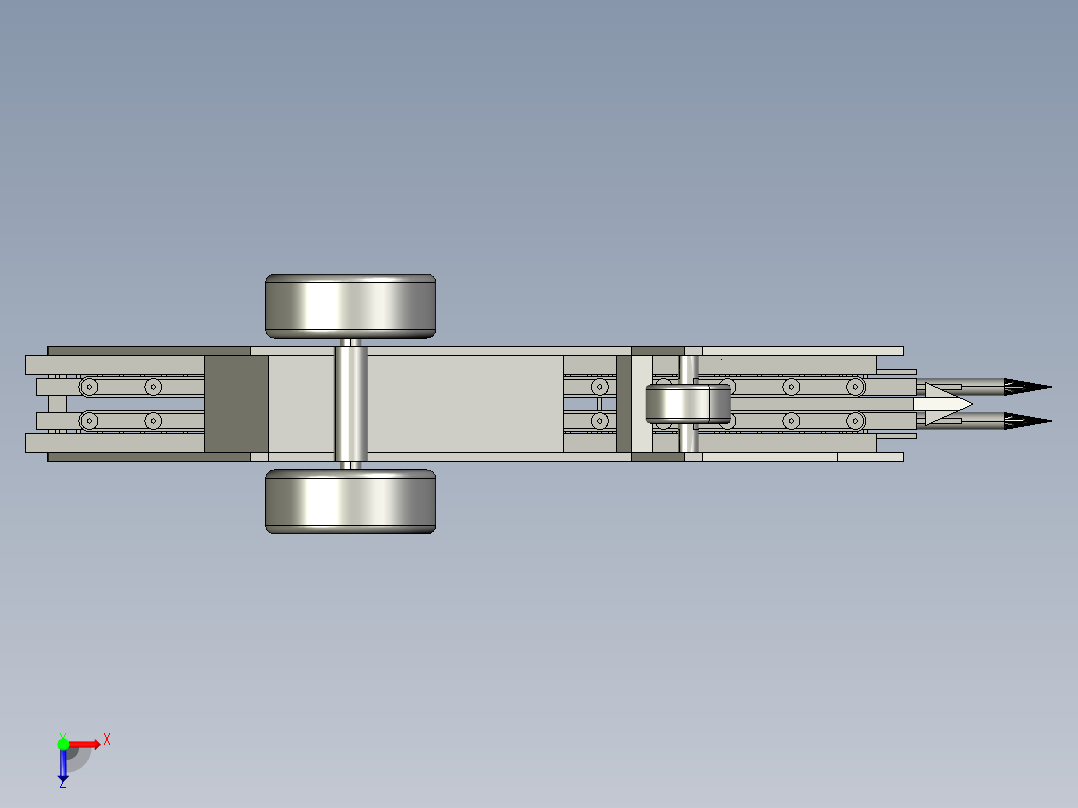 胡萝卜收获机三维模型俯视图