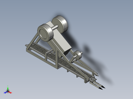 胡萝卜收获机三维模型正等轴测缩略图