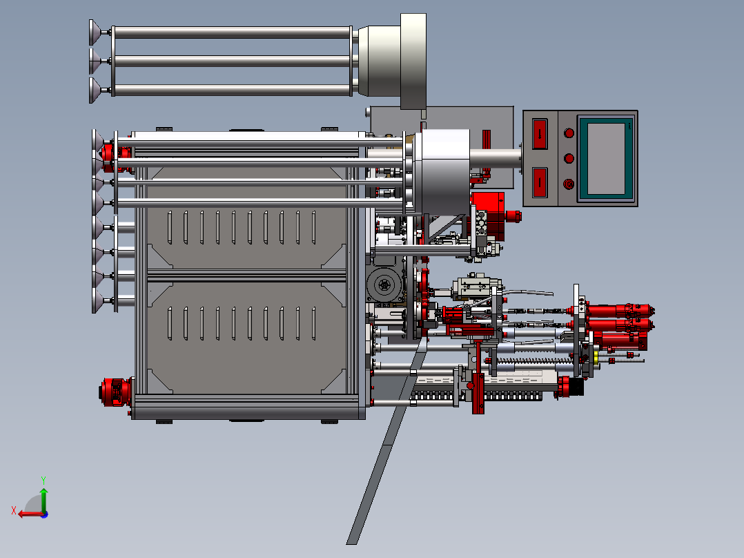 一种前盖锁螺丝自动一体机后视图