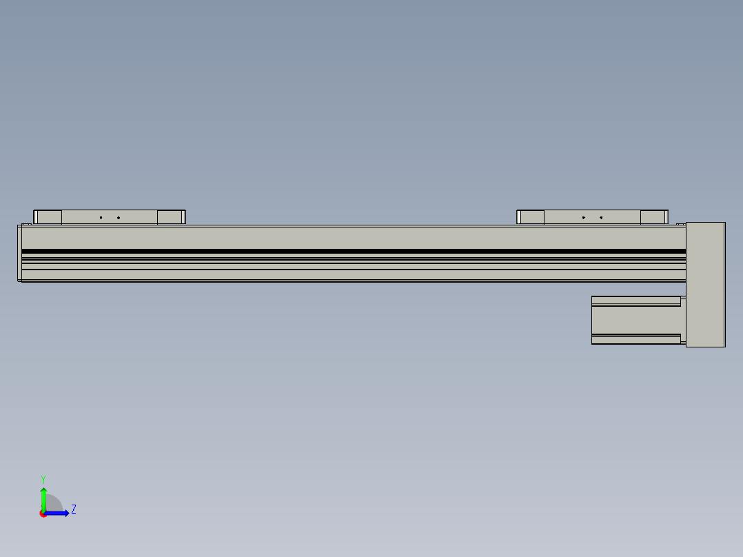 直线模组LHC14-S550-D设计图纸左视图