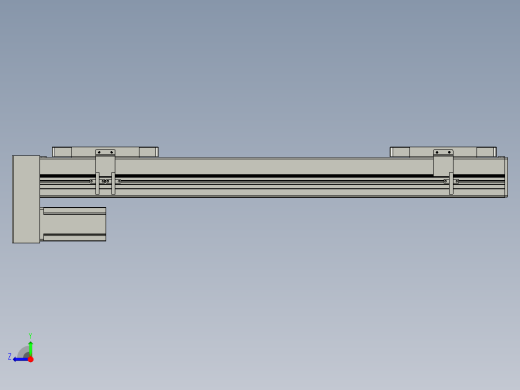 直线模组LHC14-S550-D设计图纸右视缩略图