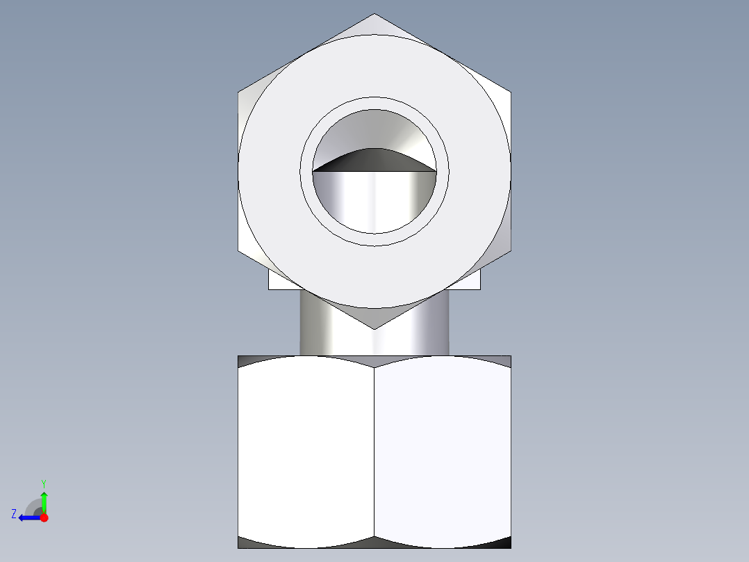 卡套式工业通用硬管接头EO_Standpipe_elbow_EVW12LCF右视图