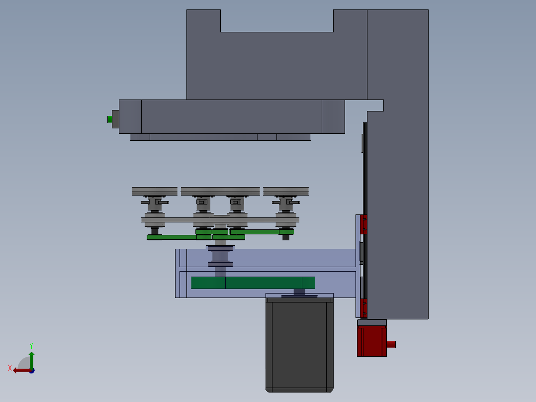 研磨机-磨床装配模型后视图
