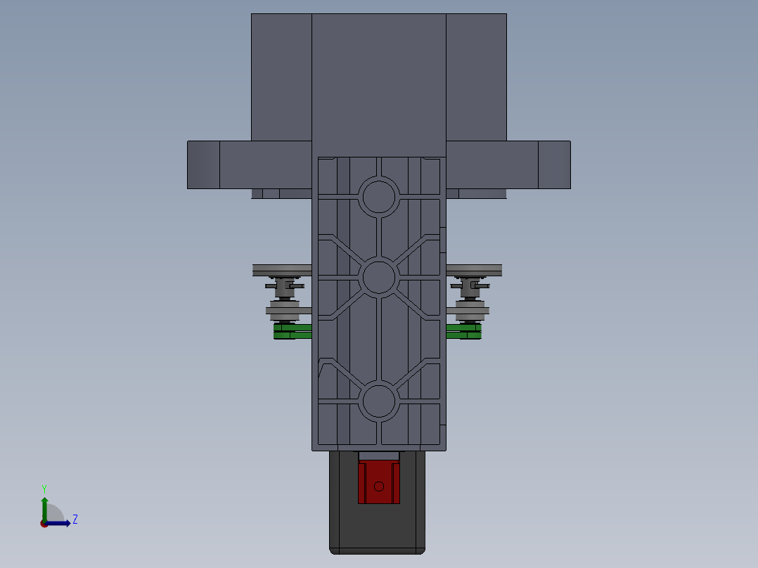 研磨机-磨床装配模型左视图