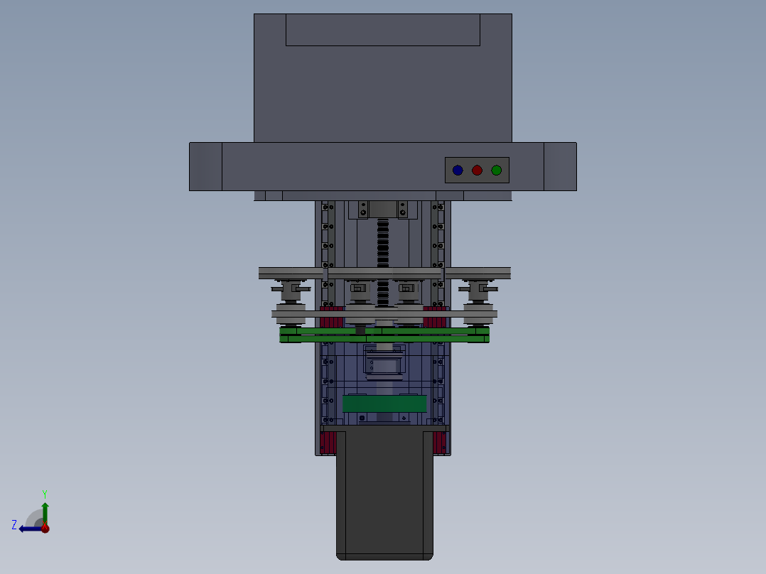 研磨机-磨床装配模型右视图