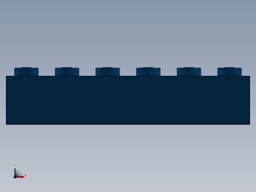 乐高套装 4421基本积木-300923 Bright Blue Brick 1 x 6.SLDPRT前视缩略图