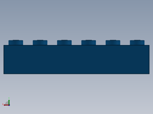 乐高套装 4421基本积木-300923 Bright Blue Brick 1 x 6.SLDPRT后视缩略图