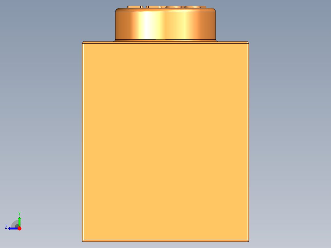 乐高套装 4421基本积木-4118787 - 3622 Bright Orange Brick 1 x 3.STEP右视图