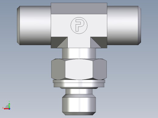 卡套式工业通用硬管接头EO_Adjustable_locknut_branch_tee_TEE06SMOMDCF后视缩略图