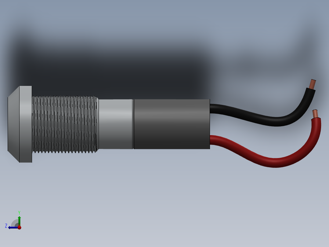 LED指示器ф=6mm右视图