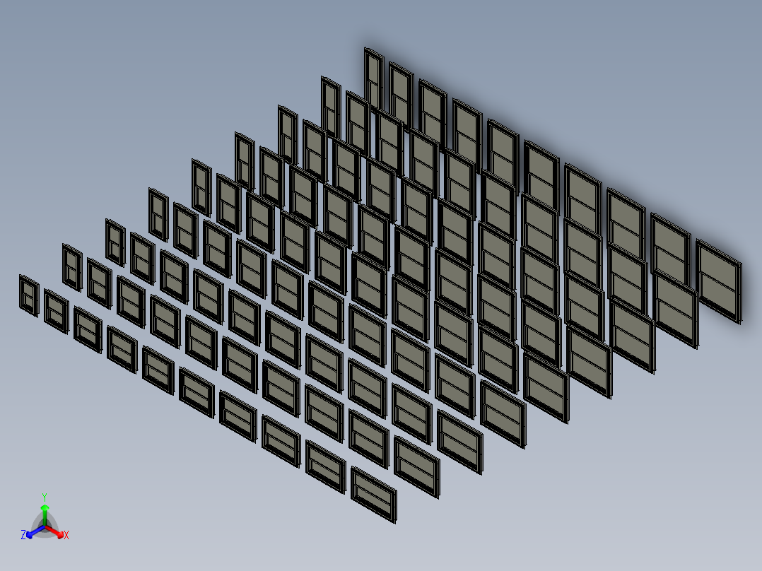 双挂窗正等轴测图