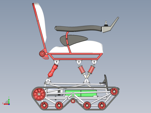 履带式轮椅三维模型后视缩略图