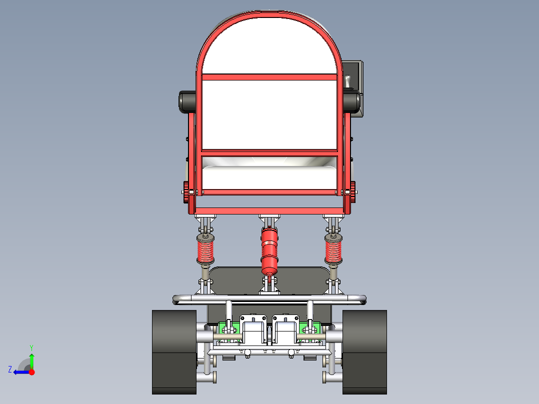 履带式轮椅三维模型右视图