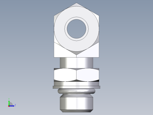 卡套式工业通用硬管接头EO_Adjustable_locknut_branch_tee_TEE10LMORCF左视缩略图