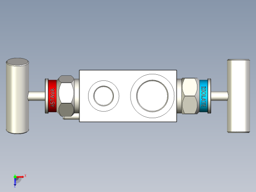 2通仪表歧管，207系列，直阻断-泄放，内螺纹x内螺纹俯视缩略图