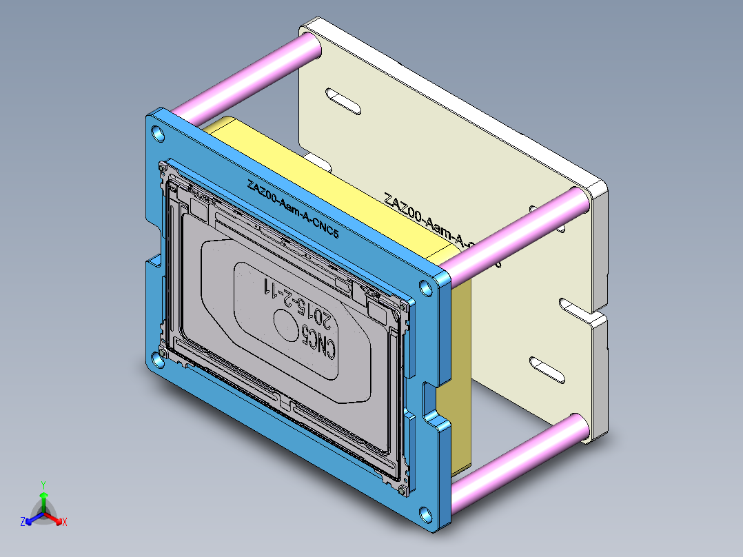 ZAZ00-Aam笔记本CNC工装夹具三维模型-CNC5-0209主视图