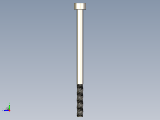 Screw_DIN_912_M4x65_A2.STEP公制内六角螺钉右视缩略图