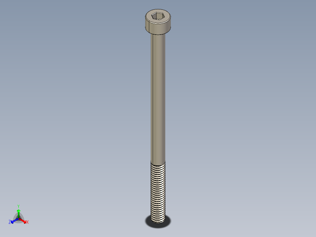 Screw_DIN_912_M4x65_A2.STEP公制内六角螺钉正等轴测图